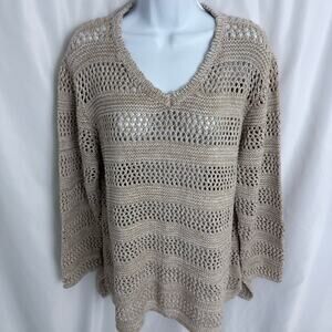 Norm Thompson Tan Knit Sweater Size X-Large